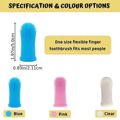 5-Pieces: Super Soft Pet Finger Toothbrush Teeth Cleaning Silicone Tooth Brush