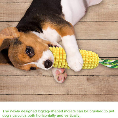 Indestructible Tough Durable Chew Corn Squeaker Interactive Dog Toys